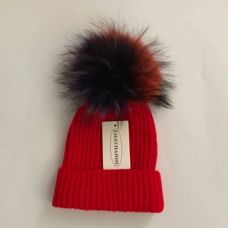 Повседневные помпоны из натурального Лисьего меха и норки, 15 см, Skullies Beanies, шапки для женщин и девушек, зимние шерстяные теплые шапки Skullies Beanies, шапки, Новые шапки