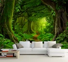 Обои на заказ тропики лес водопад деревья джунгли природа современный лес дорога Настенная Наклейка гостиная спальня роспись