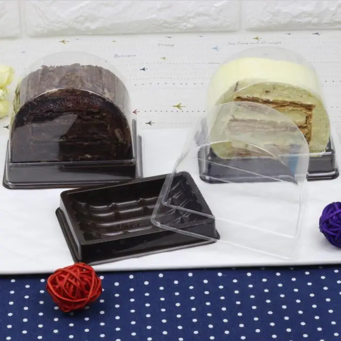 50 шт. прозрачная пластиковая упаковочная коробка для капкейков полукруглая