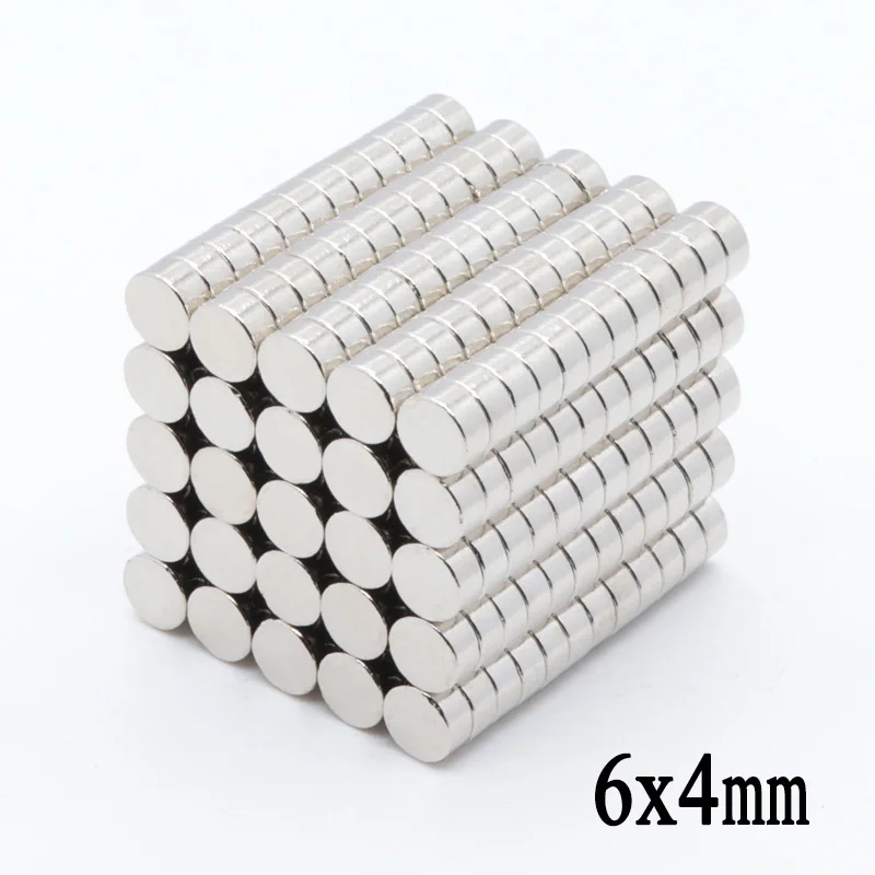 50 шт в наборе, 6x4 мм eodymium магнит диск N35 маленький круглый супер сильный, мощный магнитный магниты для ремесло Постоянный NdFeB