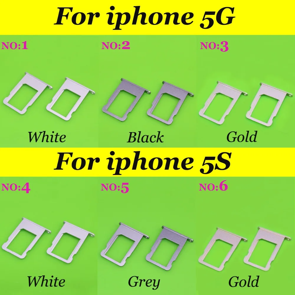 

Адаптер для замены слота держателя SIM-карты для Iphone 5G 5 S для iPhone5 для iPhone5S запасные части золотого, серого, белого, черного цветов