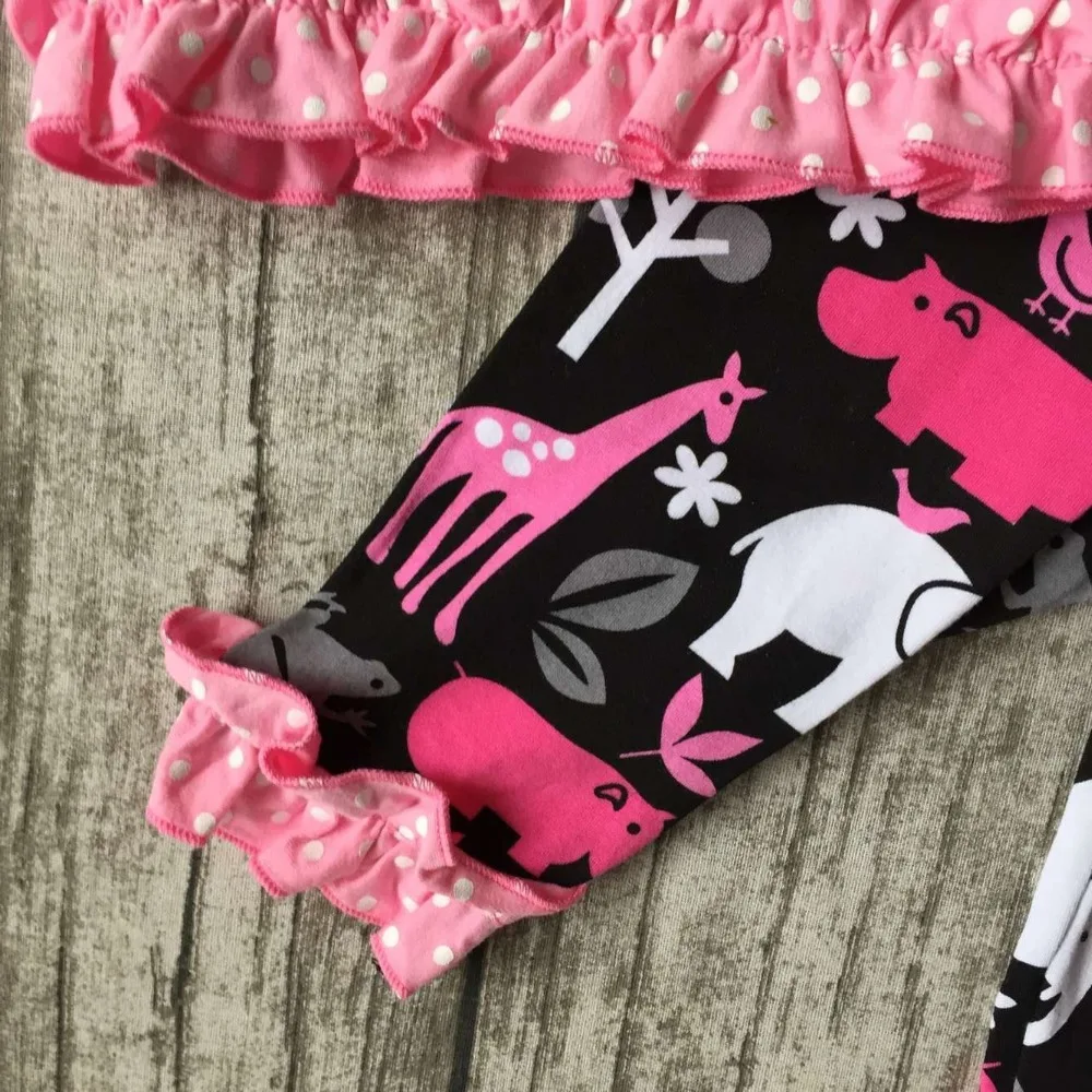 baby Girls Summer clothes children cute elephant top outfits girls ruffle capri pant clothing with accessories | Детская одежда и