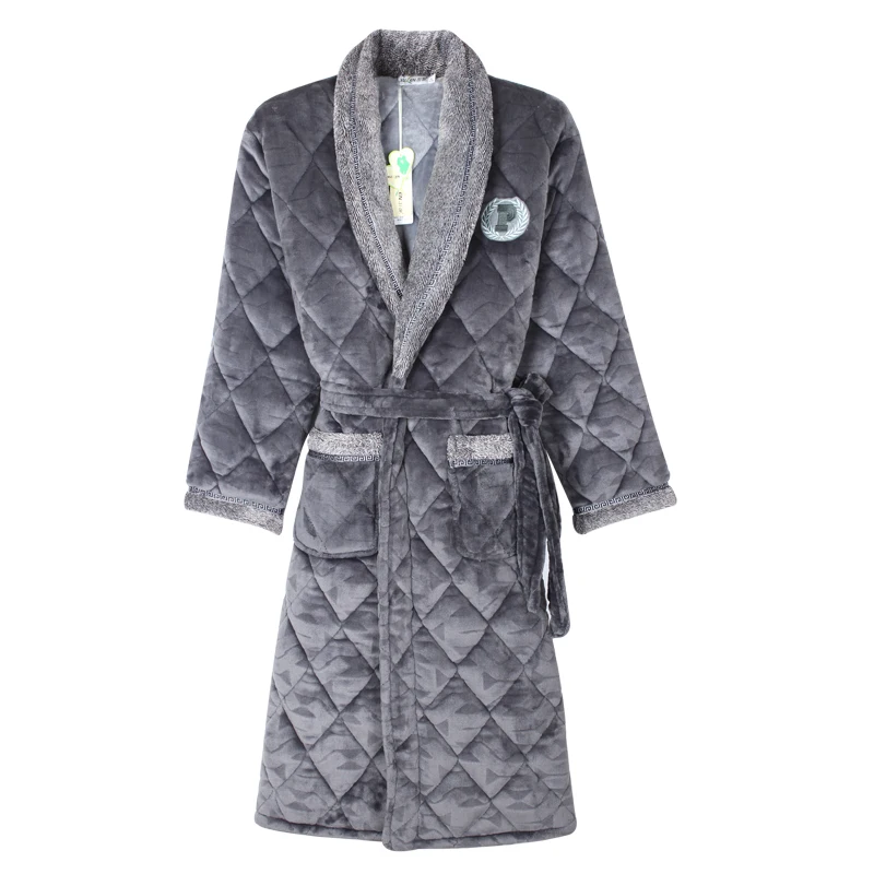 Зимний женский халат для ванной комнаты мужской Мужская стеганая Пижама толстая