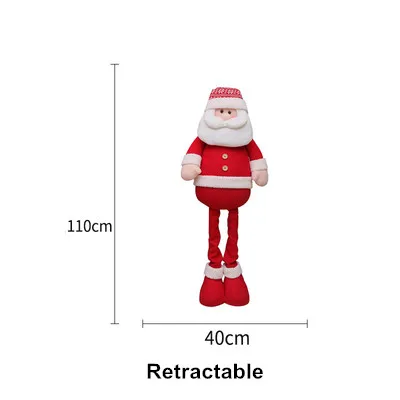 110cm Santa Claus Большой размер выдвижные красные рождественские куклы год стоящий Санта-Клаус Снеговик Лось рождественские украшения игрушка Рождественская елка украшения - Цвет: 110cm Santa Claus