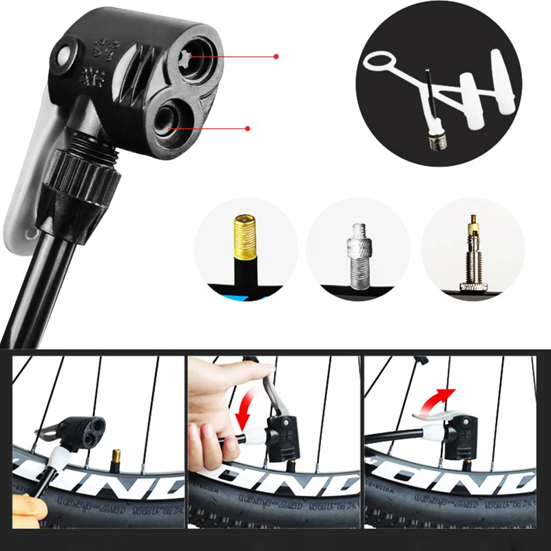 Велосипедный насос ножной высокого давления для воздушных колес велосипеда, электротранспорта, мотоцикла, складной, портативный, мини.