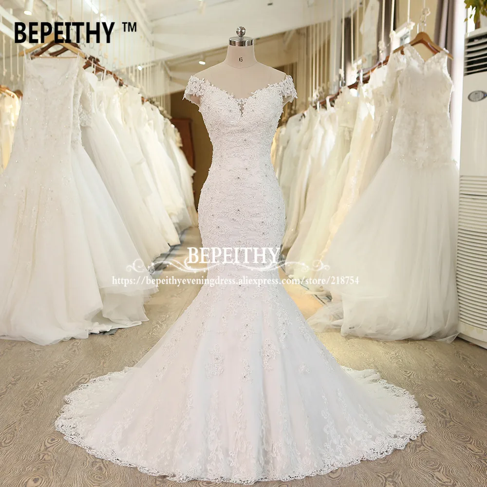 Casamento Русалка Свадебные платья с открытыми плечами Vestido De Novia 2021 кружевное
