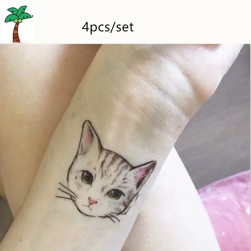 Хорошее качество кошка татуировки Стикеры 4 шт./компл.|cat tattoo|tattoo stickertattoo cat |