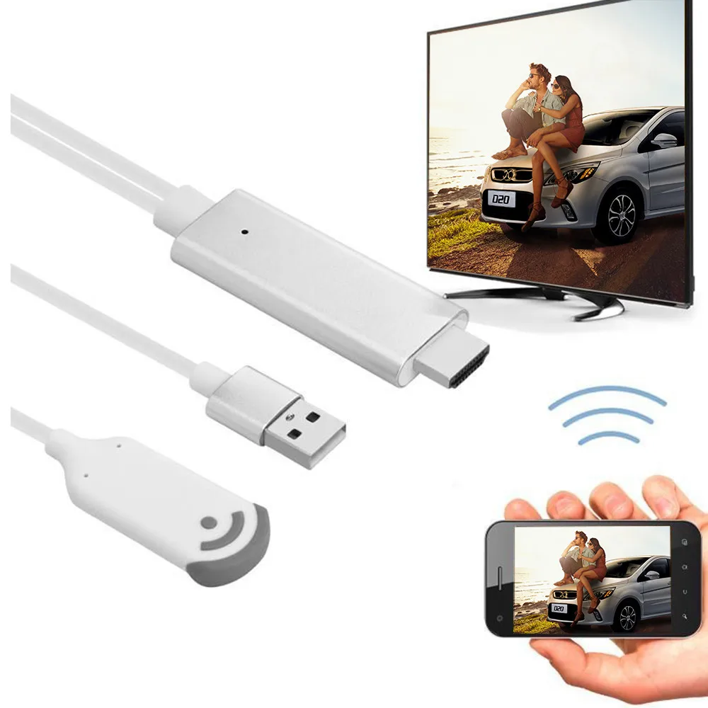 Беспроводной WiFi зеркальный литой кабель для MHL к HDMI конвертер 1080 P HDTV адаптер hdmi