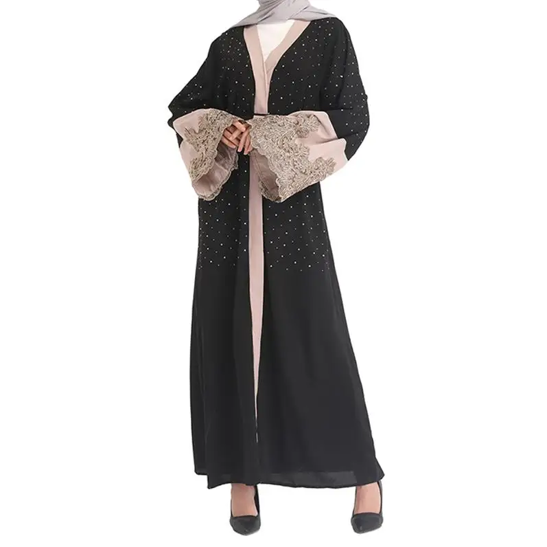 Black Cardigan Абая Турция мусульманский хиджаб платье Абая s для Женский Восточный халат Катар Рамадан платье из Дубая ислам Восточный халат из марокена турецкий ислам ic одежда - Цвет: Black Cardigan