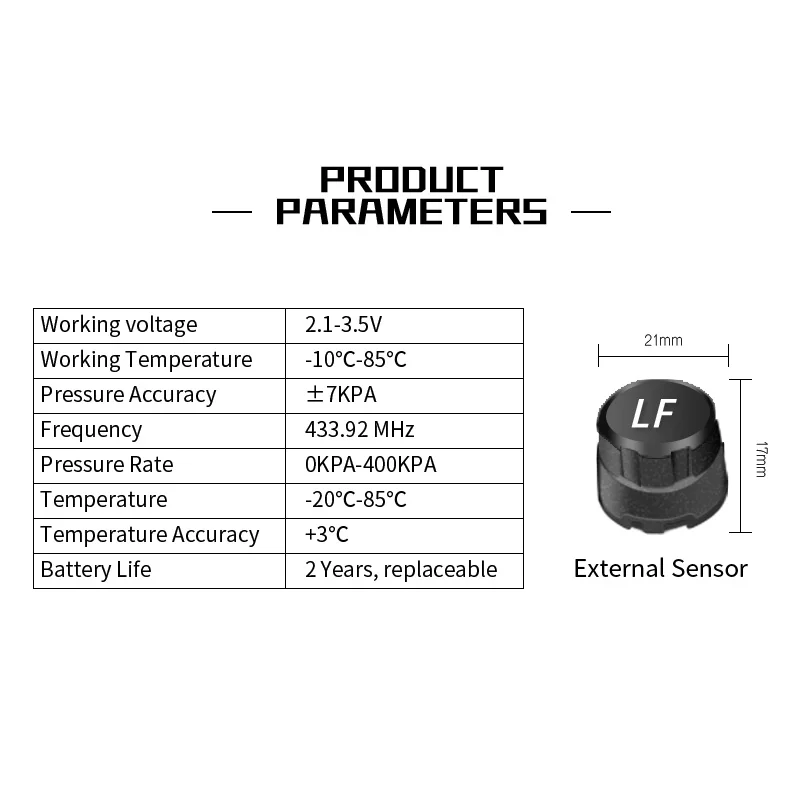 Внешние датчики давления в шинах TPMS на солнечной батарее автоматическая