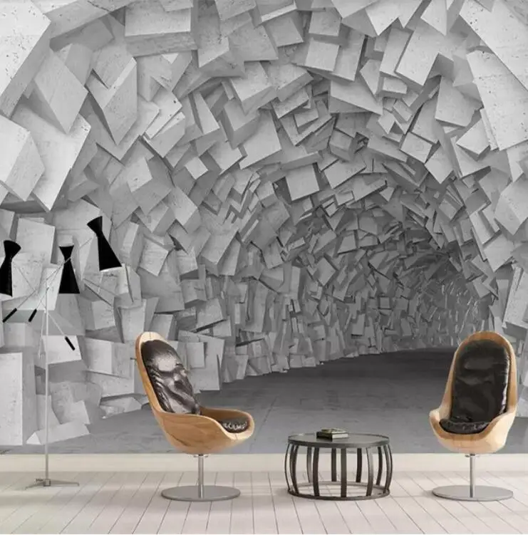 3D Abstract Tile Brick Wallpaper Mural Three-dimensional Space Bedroom Wall Murals HD Printed Photo Paper Rolls | Обустройство дома