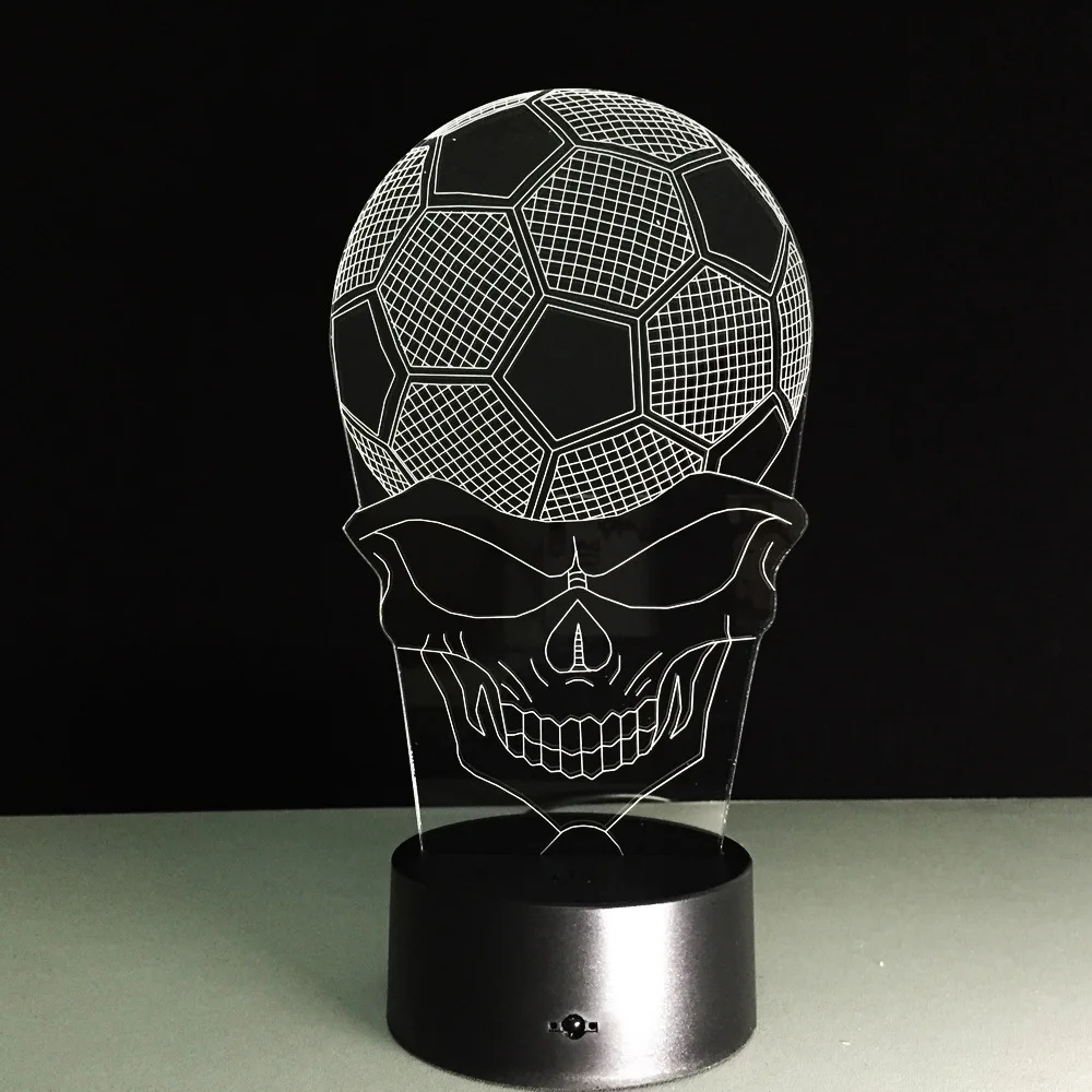 7 Color Lamp 3D Visual Led Night Lights for Kids Touch USB Table Lampara Lampe Baby Sleeping Nightlight Football 2017 Usb | Лампы и
