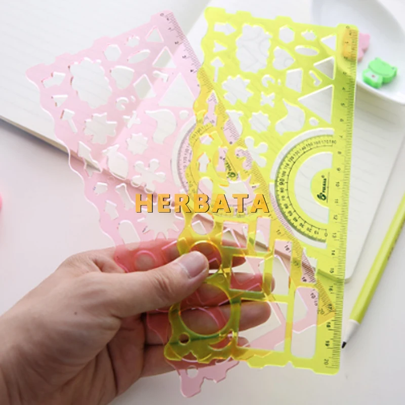 2 шт./лот многофункциональная линейка карамельных цветов геометрический шаблон