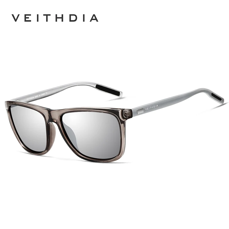 VEITHDIA,, фирменный дизайн, унисекс, алюминий+ TR90, солнцезащитные очки, поляризационные линзы, Ретро стиль, солнцезащитные очки для мужчин/женщин, gafas VT6108 - Цвет линз: silver