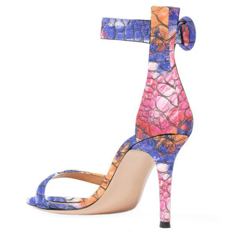 

Multi-color Open Toe Pebbling Ankle Strap Sandals for Women Generous Incomparable Elegant Attractive Fashion FSJ Noble Sexy