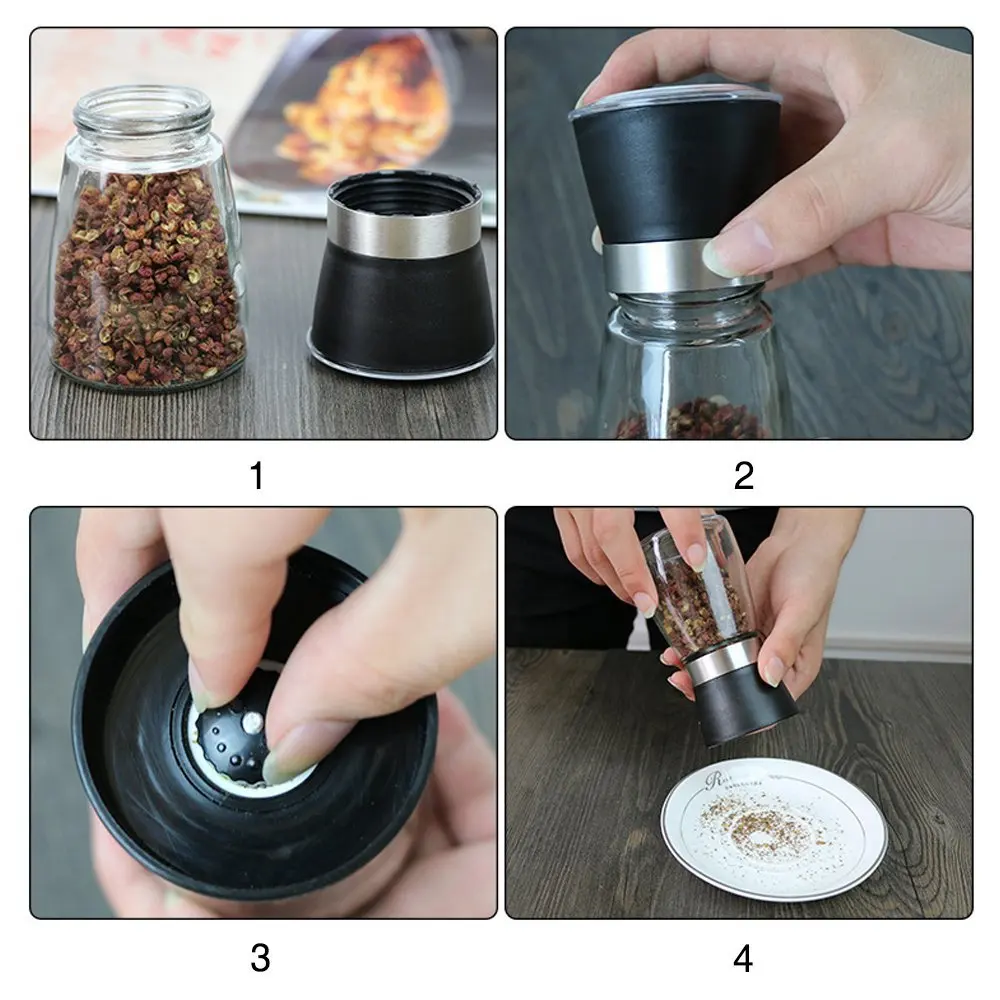 1 шт. ручная Регулируемая стеклянная мельница для соли или перца лучший кухонный