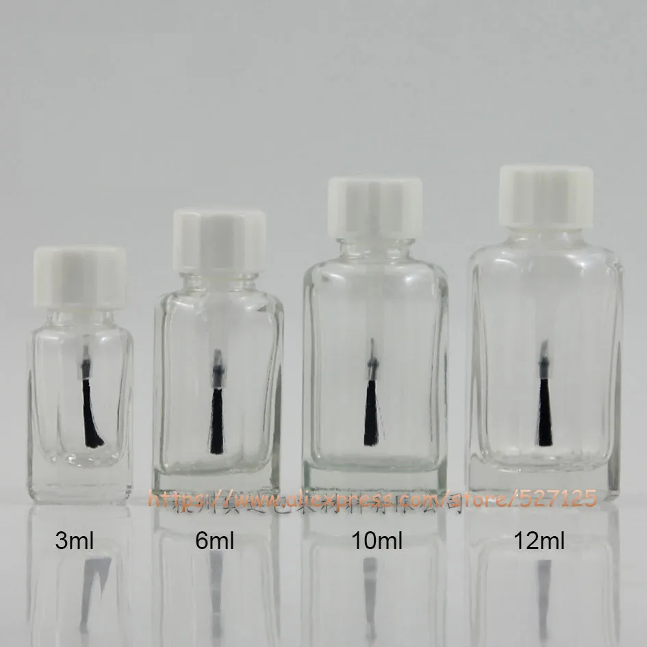 3 мл/6 мл/10 мл/12ml прозрачный (натуральный) Стекло флакон с кисточкой Кепки лак для