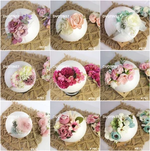 Повязка на голову Dvotinst для новорожденных девочек, реквизит для фотостудии, украшение для волос цветочный головной венок