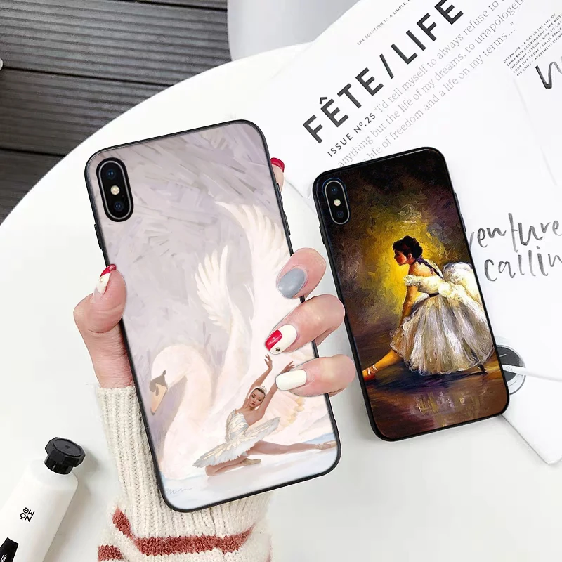 Силиконовый чехол для балерины и танцев iPhone 5 SE 5S 6 6S Plus 7 8 11 Pro X XS Max XR|Бамперы| |