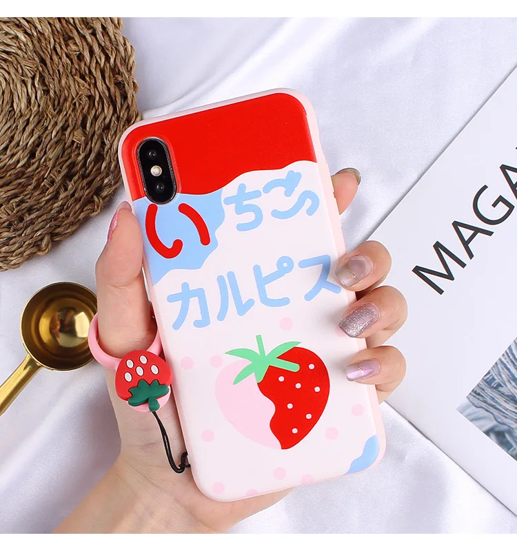 For Xiaomi mi 9 Pink girl Case cute cartoon Strawberry case for redmi note 7 Lovely silicone tpu soft Back phone Cover |