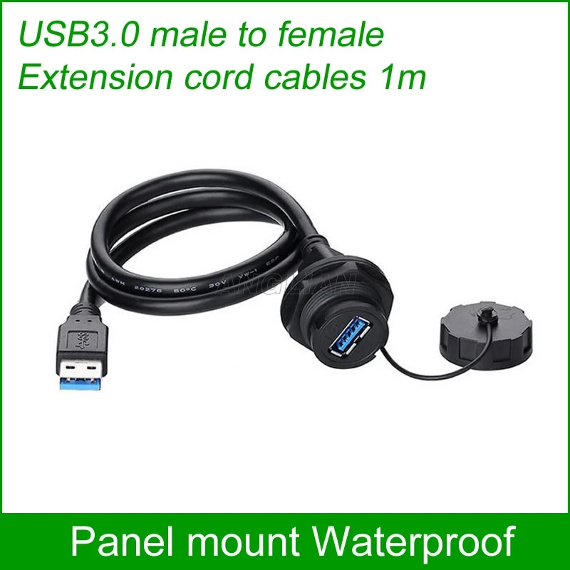 USB гнездо штекер Адаптер для монтажа на панель USB 2,0 3,0 водонепроницаемый разъем IP67 удлинитель разъем с крышкой 1 блок