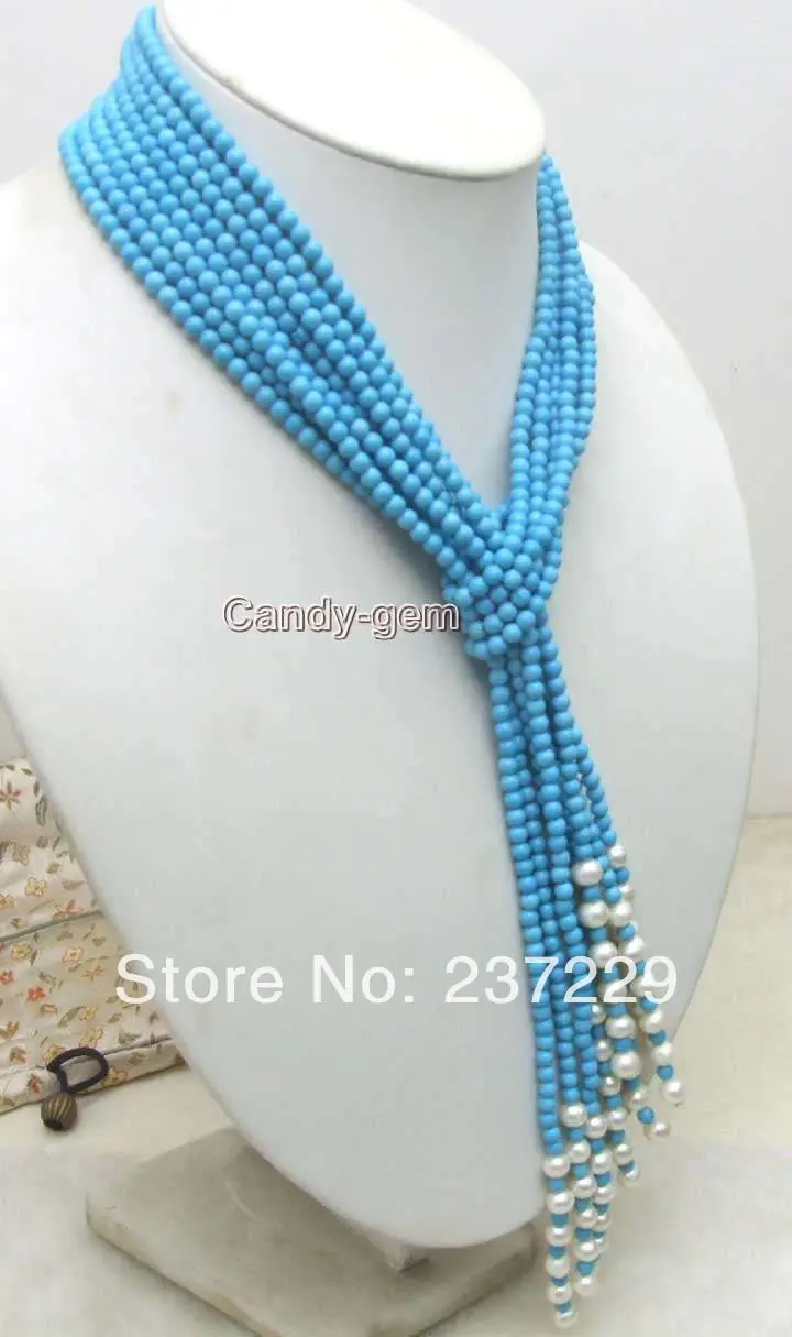 Хит # Оптовая цена БЕСПЛАТНАЯ ДОСТАВКА ^ распродажа длинные 45 &quotСиние 3 нити 4 мм