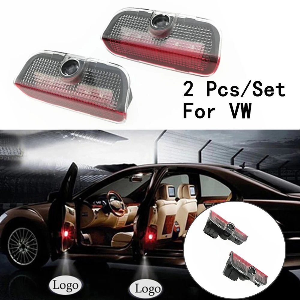 2 шт./компл. шаг дверь любезно лазерной линзы включают в себя LED 12V с логотипом