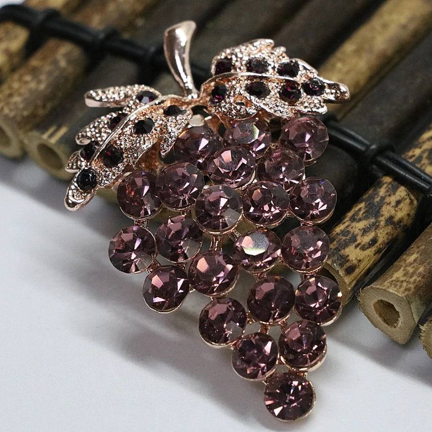 Лидер продаж оптовая цена милый Многоцветный Кристалл Rhinestone Фрукты Виноград