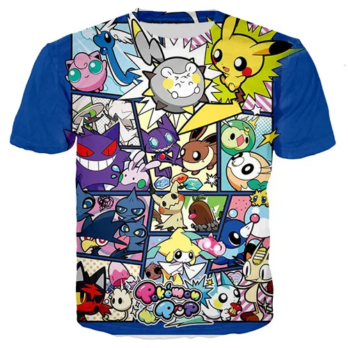 Дети Dragon Ball Pokemon Detective Pikachu 3D принтом Футболки для мальчиков с рисунком из мультфильма Футболка-динозавр Harajuku топы фильм футболки для девочек - Цвет: kids t shirt