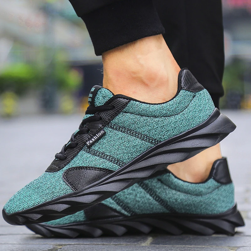 Большой размер кроссовки для бега Мужские дышащие на шнуровке Спортивная