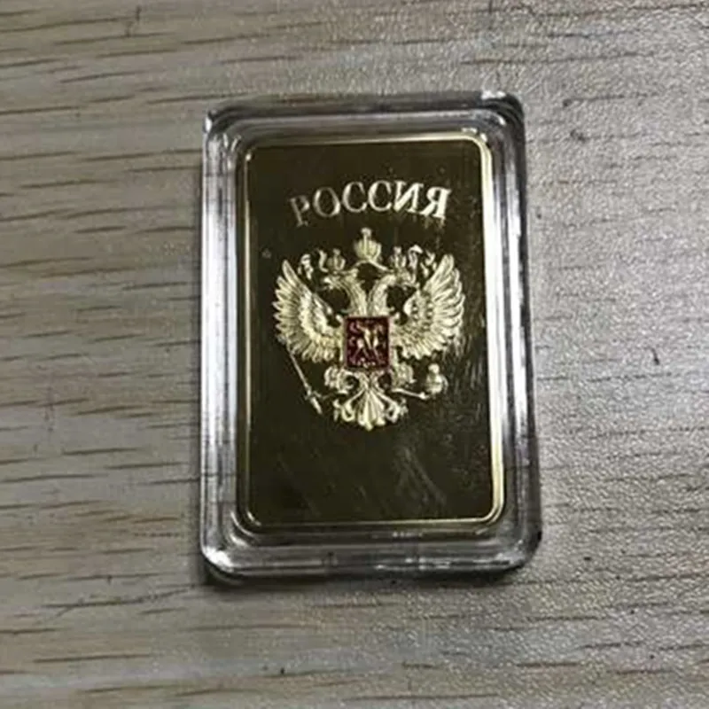 5 шт. коллекционные карты России слиток Gar 1 OZ 24K покрыто настоящим золотом значок