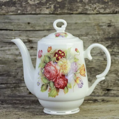 Fashion British Bone China Coffee Pot European Style Afternoon Tea Teaset Ceramic Teapot Coffee Pot Flower Tea Pot Porcelain Pot - Цвет: T