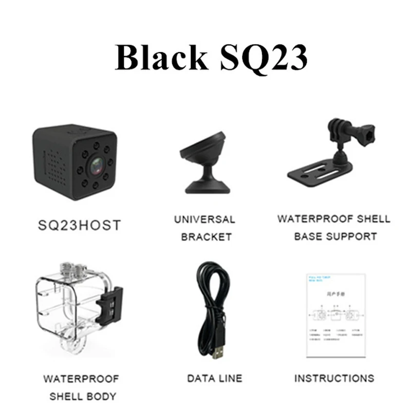 Black SQ23 SQ 23 Смарт 1080p HD ночное видение маленький секретный микро мини-камера видео камера IP WiFi Wi-Fi корпус DV крошечная микрокамера - Цвет: Black