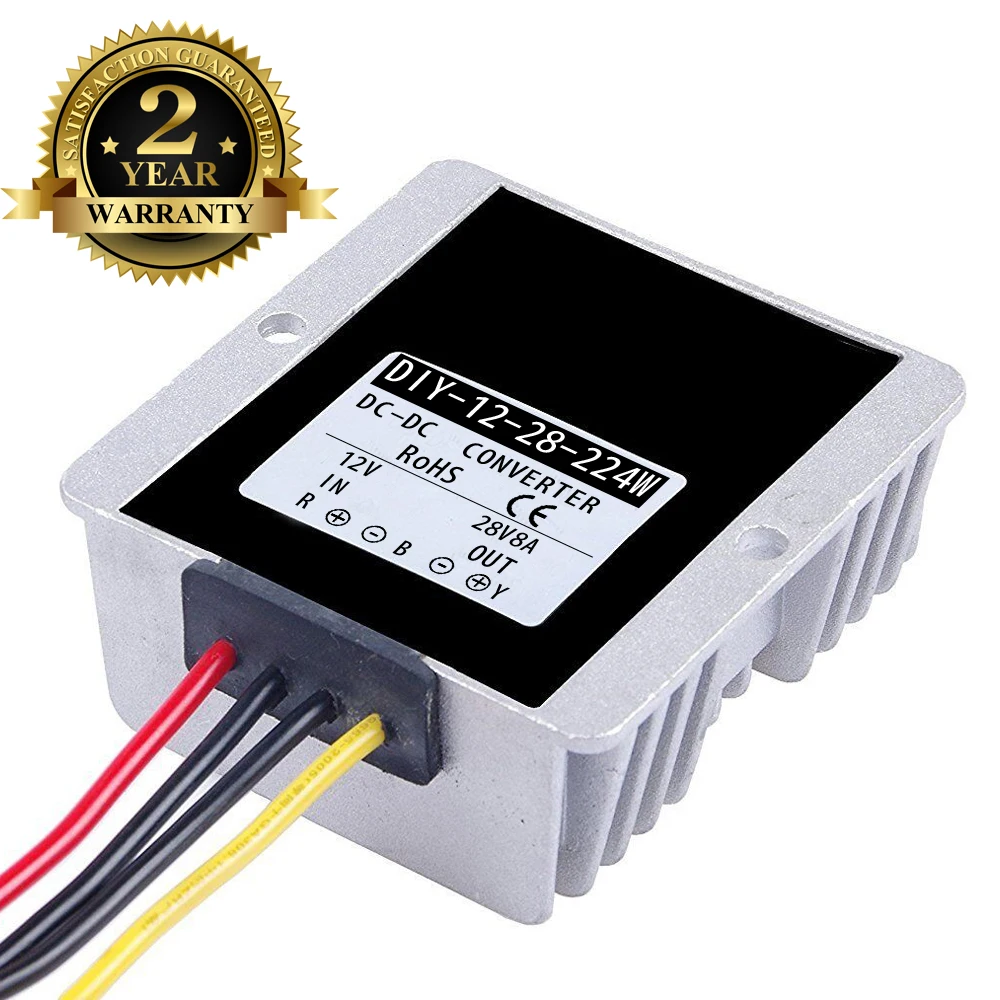 

DC 12V (9V-27V) Step Up To 28V 8A 224W DC Converter Waterproof Boost Power Module Power Supply Adapter Voltage Regulator