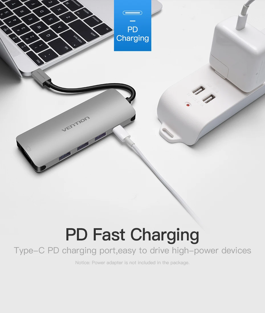 Vention USB C к VGA адаптер USB 3,1 к VGA конвертер USB 3,0 концентратор для MacBook samsung Galaxy S8/S9 huawei P20 Pro USB-C VGA концентратор
