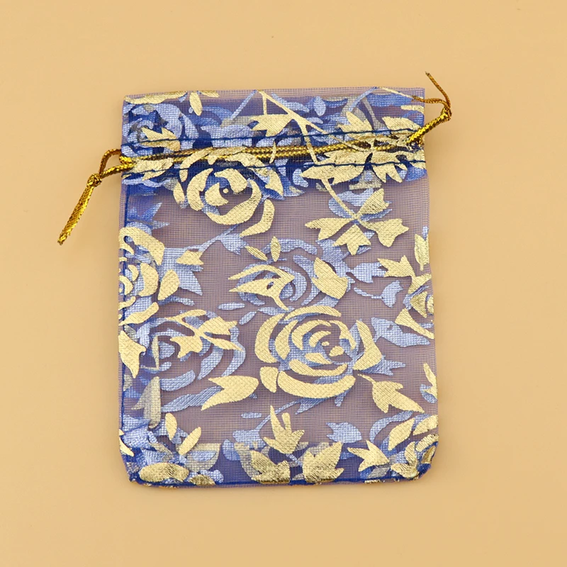 

200pcs/lot Royal Blue Organza Bags 17x23cm Rose Drawstring Gift Bag Wedding Favor Candy Bag Jewelry Packaging Bags Free Shipping