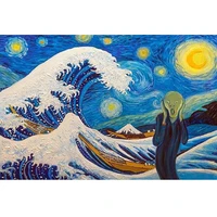 full squareround drill van gogh starry night diy diamond embroidery kanagawa surf cartoon5ddiamond painting night star sky
