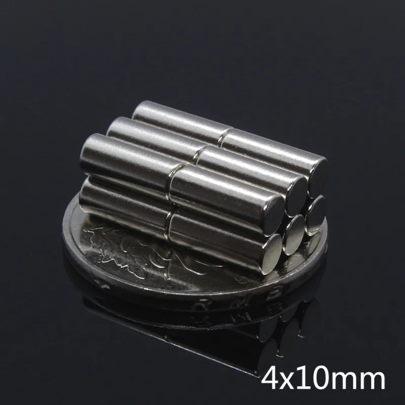 50 шт. дисковый магнит 4x10 мм N35 Круглый цилиндр Сильный диск NdFeB редкоземельный 4*10