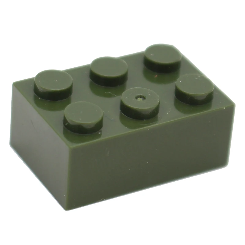 Army green Moc креативный Кирпич 2x3 3002 Сделай Сам основы, Обучающие строительные блоки, комплекты деталей, совместимые сборные частицы, игрушки для детей - Цвет: Army green