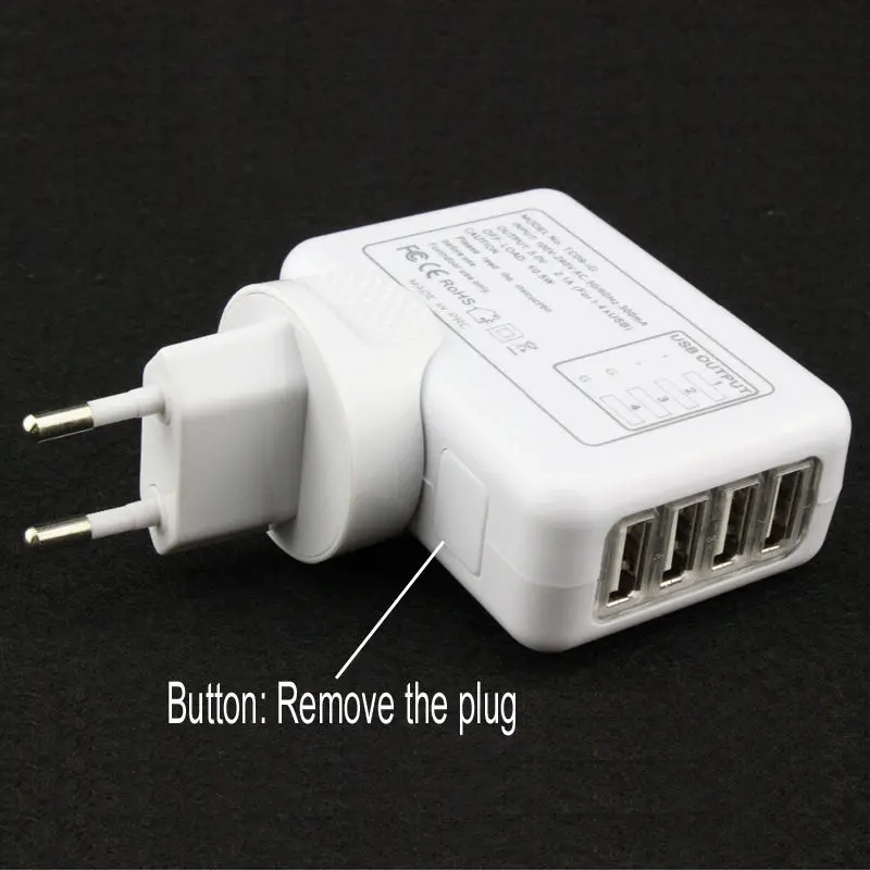 5 V 2.1a 10 Вт 4 USB порты и разъёмы стены зарядное устройство адаптер переменного тока Великобритании/ЕС/США/АС Plug для iPhone samsung