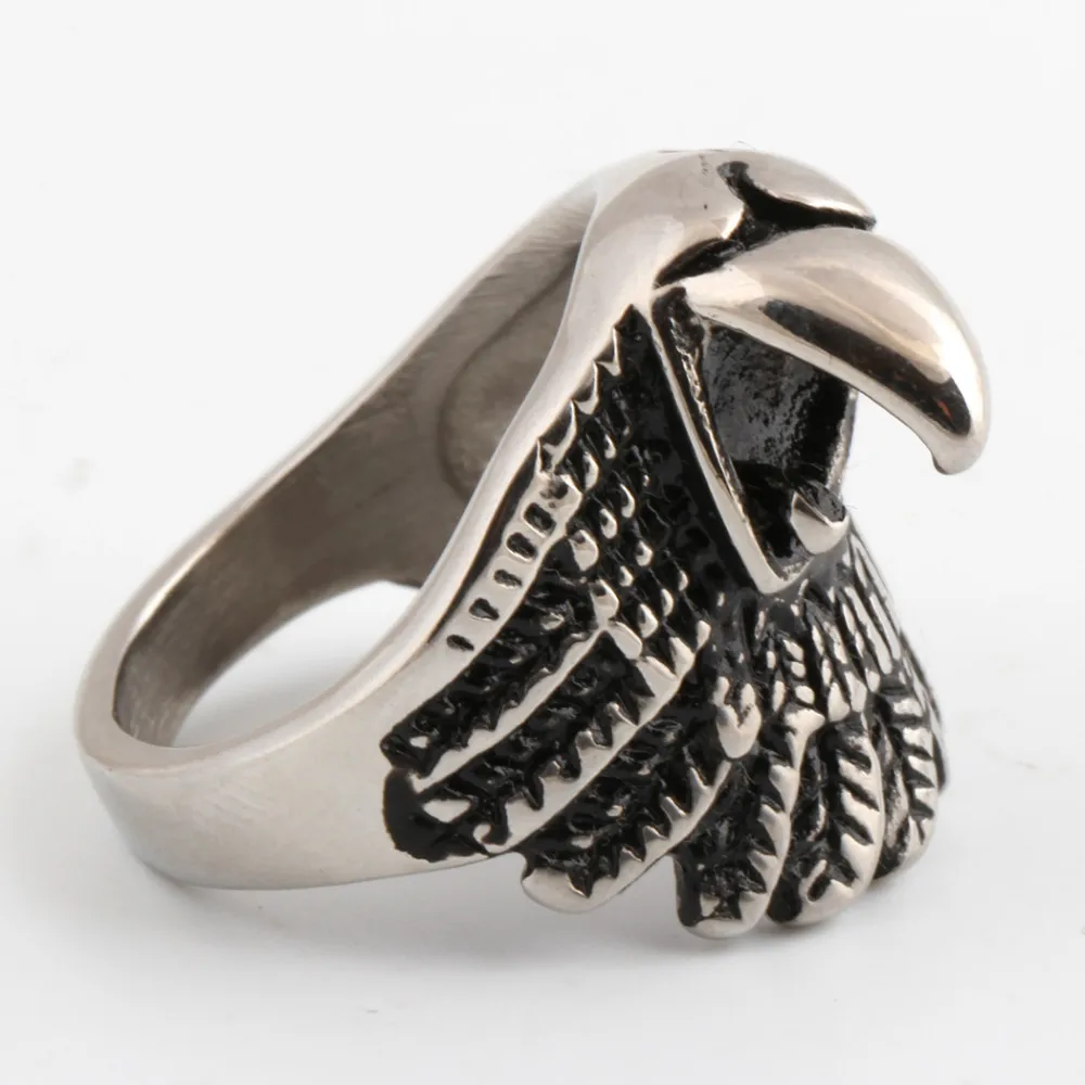 Stainless Steel Silver Biker Eagle Ring Mens Motorcycle Band Party | Украшения и аксессуары