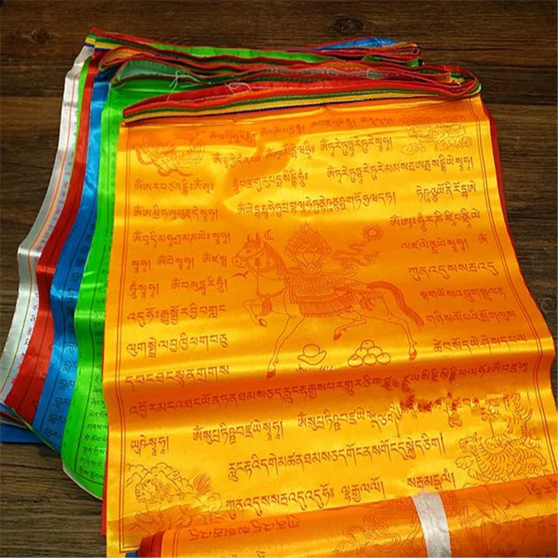 Тибетский буддистский молитвенный flags 10 надписей High end Silk Wind флаг с лошадью 6 8