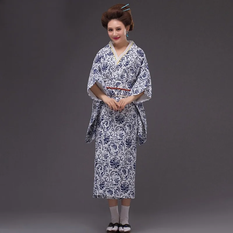 Традиционное японское кимоно платье юката Женский костюм гейши haori obi