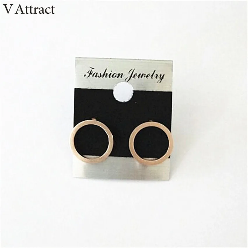 V Attract10pair из нержавеющей стали, открытые круглая серьга минимализм ювелирные изделия золото серебро круглые Boucles D'oreilles Pour Les Femmes