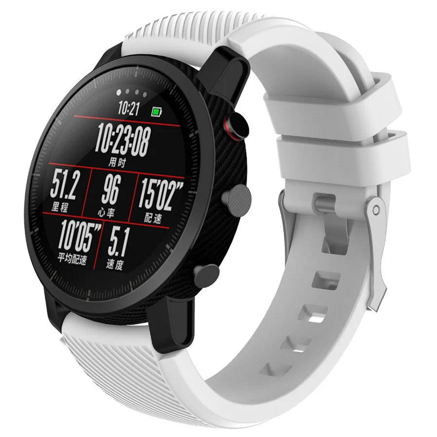 Ремешок из мягкого силикагеля для спортивных часов Xiaomi Amazfit Stratos 2/2S браслет Pace