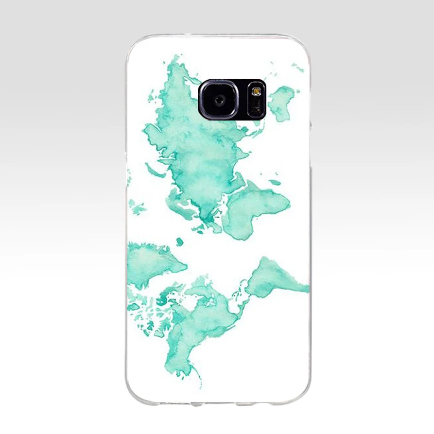 4 161AQ Золотой карта мира Мягкий ТПУ силиконовый чехол для samsung Galaxy s6 s7 edge s8 s9 plus чехол - Цвет: 4