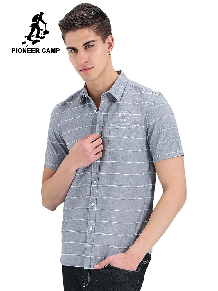 Мужская Повседневная рубашка в полоску из натурального хлопка ADC701121|brand shirt men|fashion