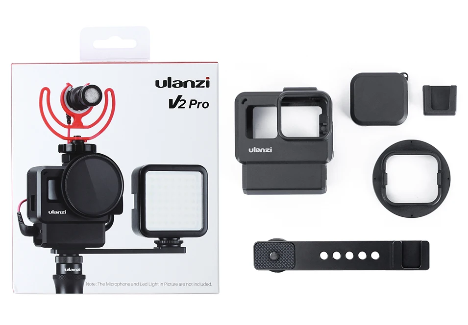 ULANZI V2 Pro GoPro Vlogging чехол Корпус клетка Рамка w микрофон Холодный башмак кронштейн+ 52 мм ND фильтр Кольцо адаптер для GoPro 7/6/5