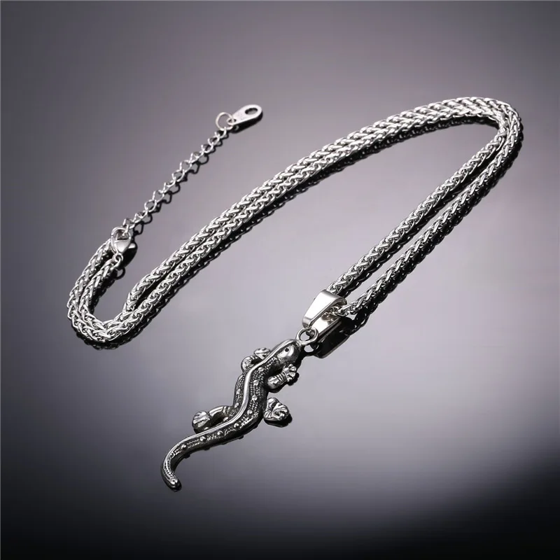 Ожерелья и подвески Collare в стиле панк-рок ящерица подвеска из нержавеющей стали