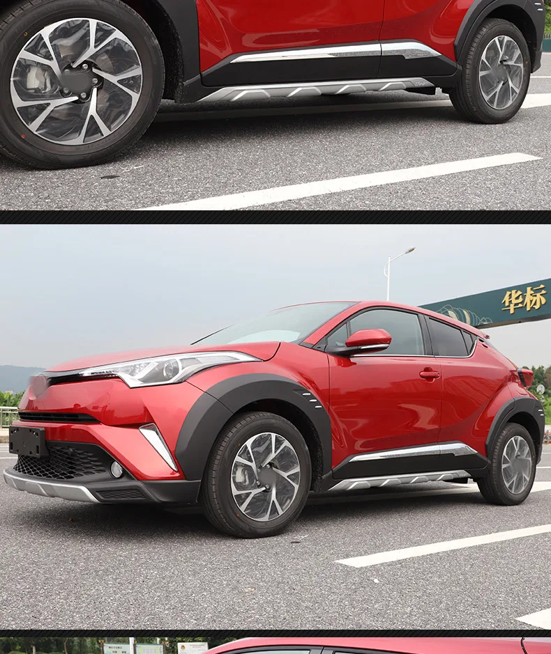 Для Toyota CHR C-HR- Модифицированная специальная внешняя боковая юбка защита от столкновений полосы украшения двери автомобиля яркая полоса